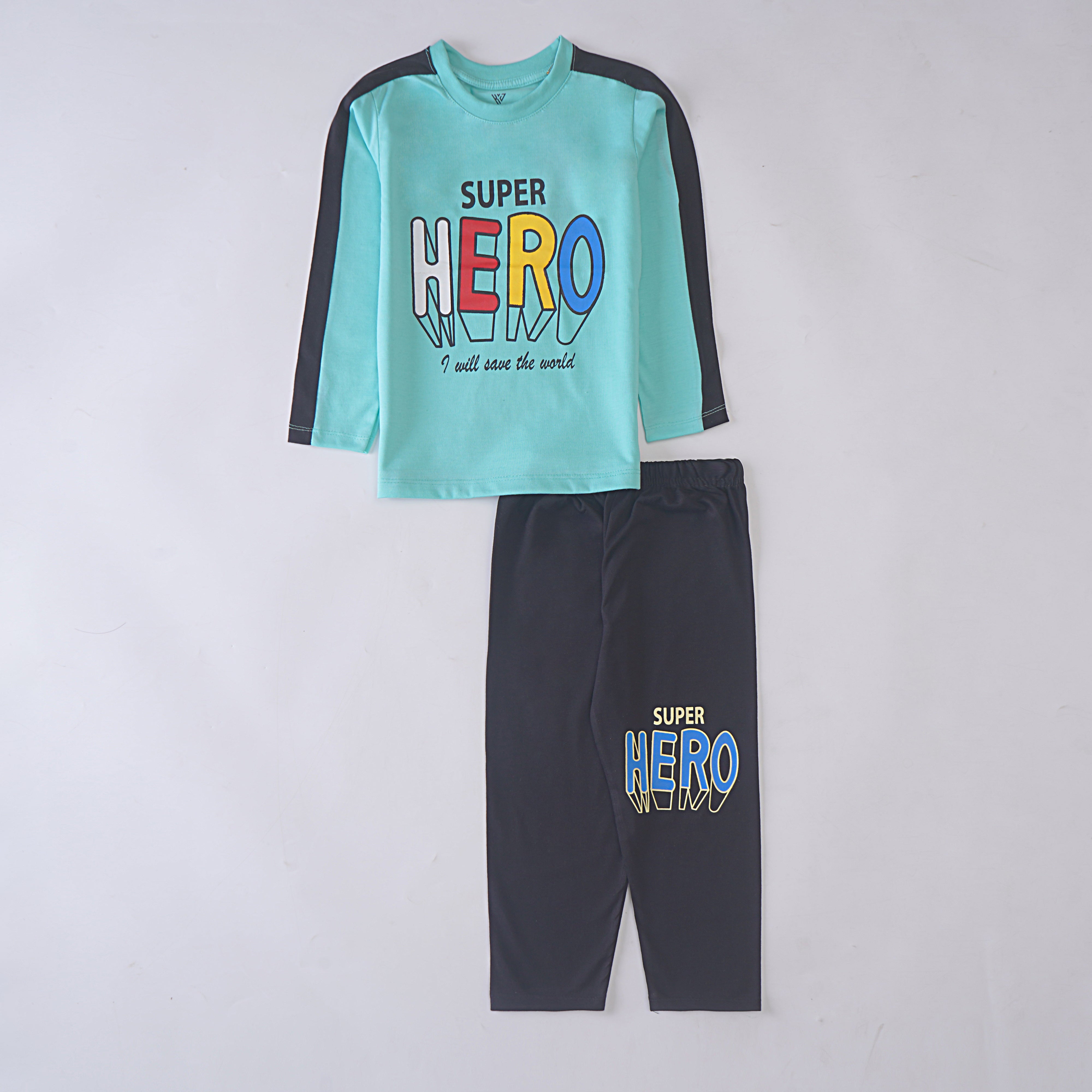 Boys Printed Full Sleeve Suit (Hero)