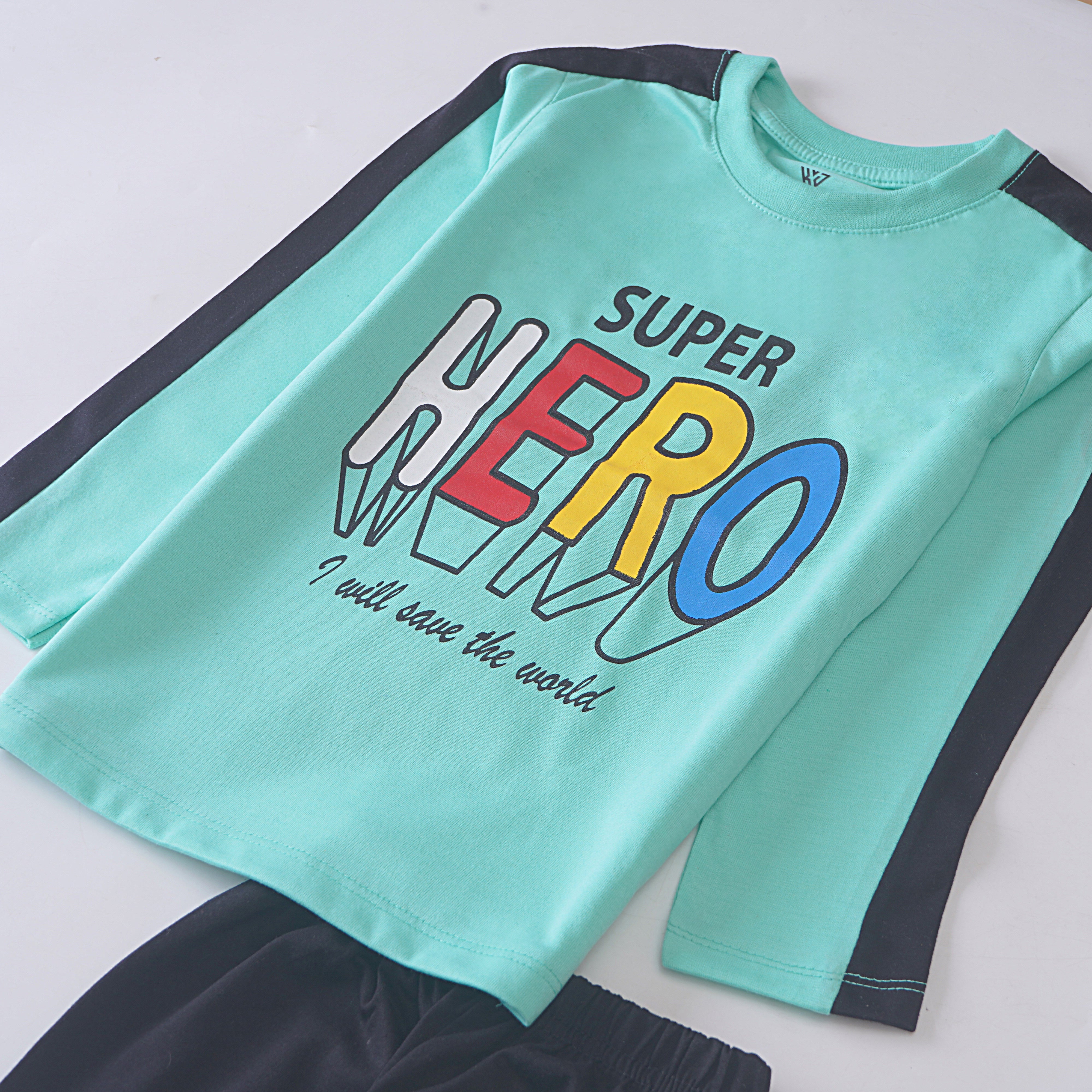 Boys Printed Full Sleeve Suit (Hero)