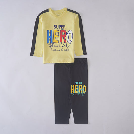 Boys Printed Full Sleeve Suit (Hero)