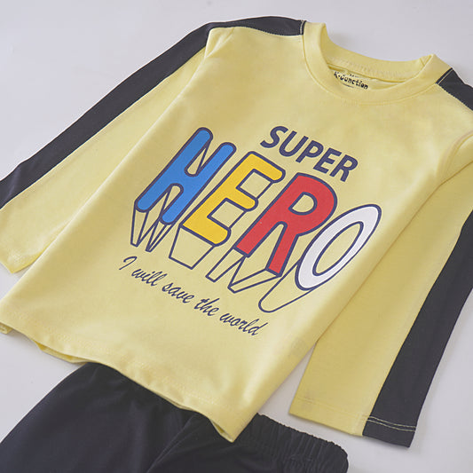 Boys Printed Full Sleeve Suit (Hero)