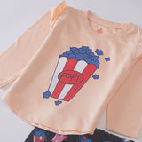 Girls Printed Full Sleeve Suit (Popcorn)