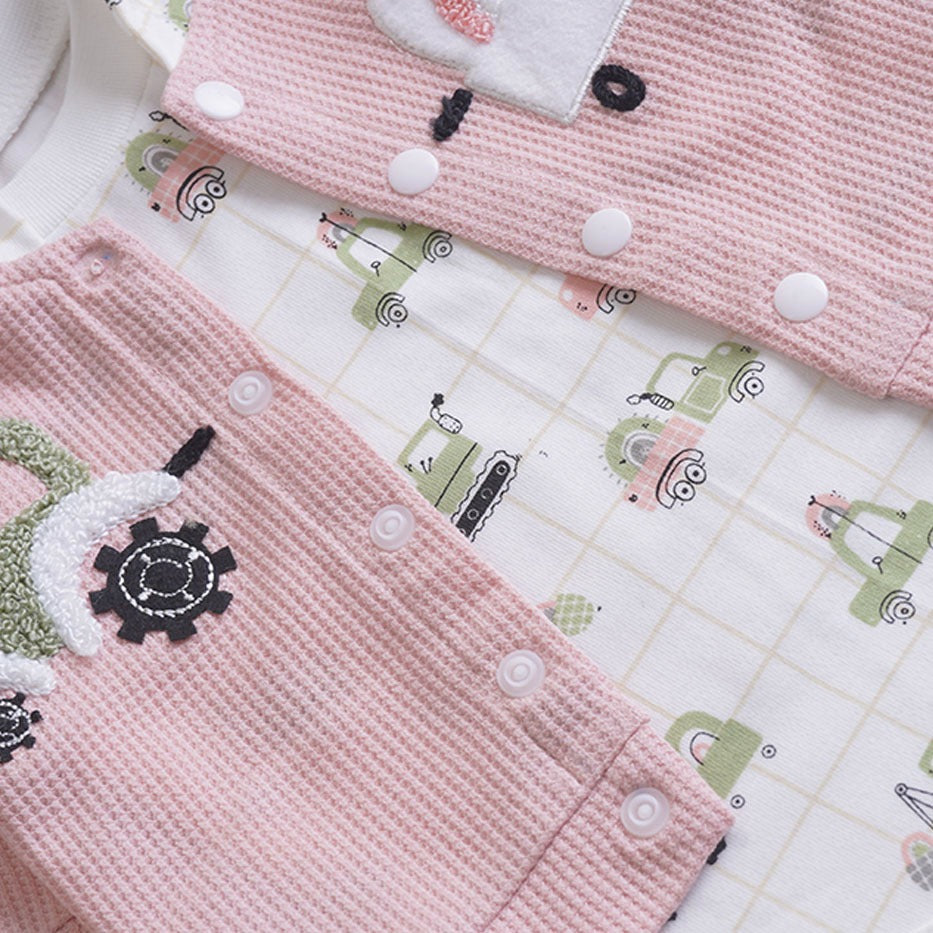 Infant Girls 3 Pcs Suit – Skin, Pink & Green Winter Outfit Set (3-6 Months)