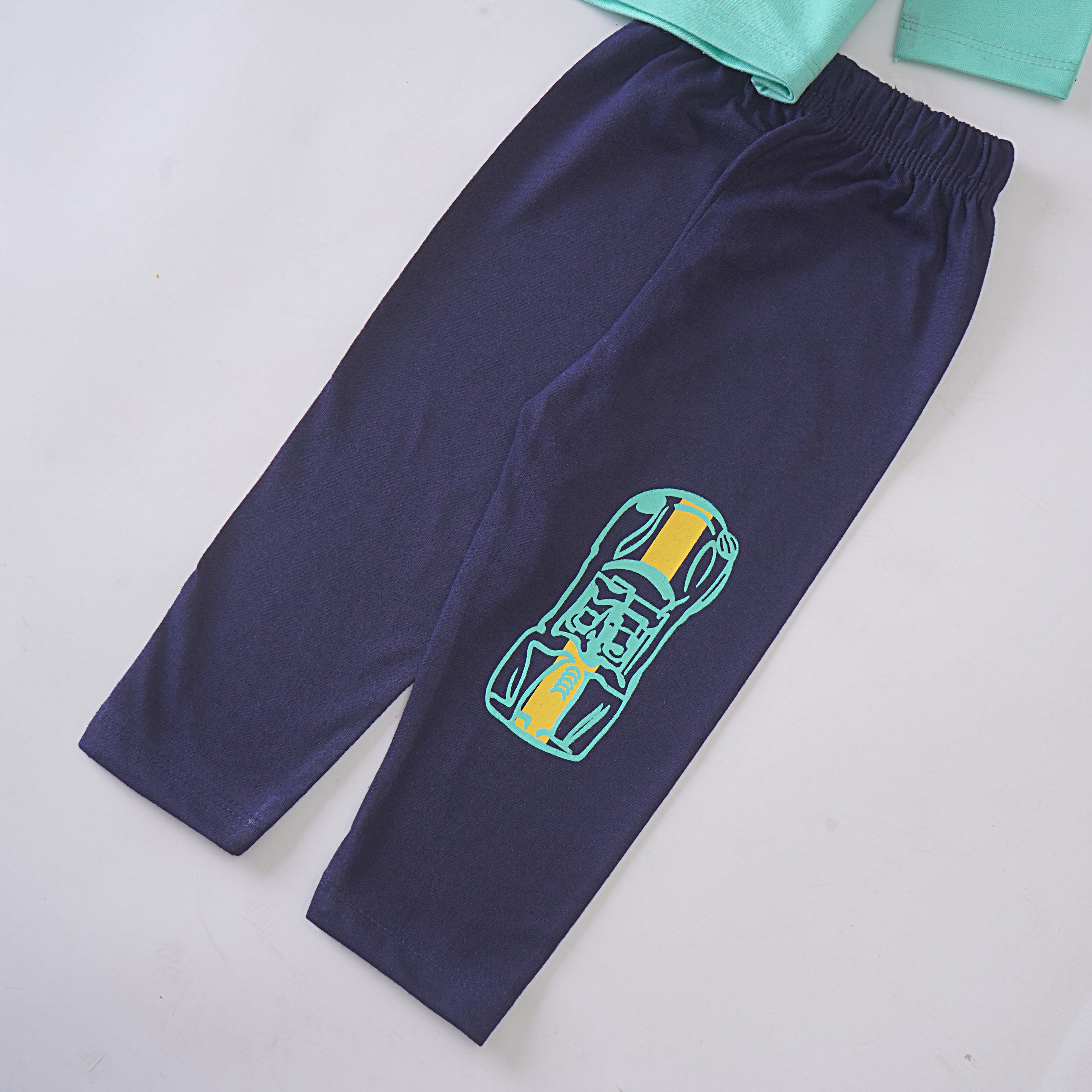 Boys Printed Full Sleeve Suit (Car)