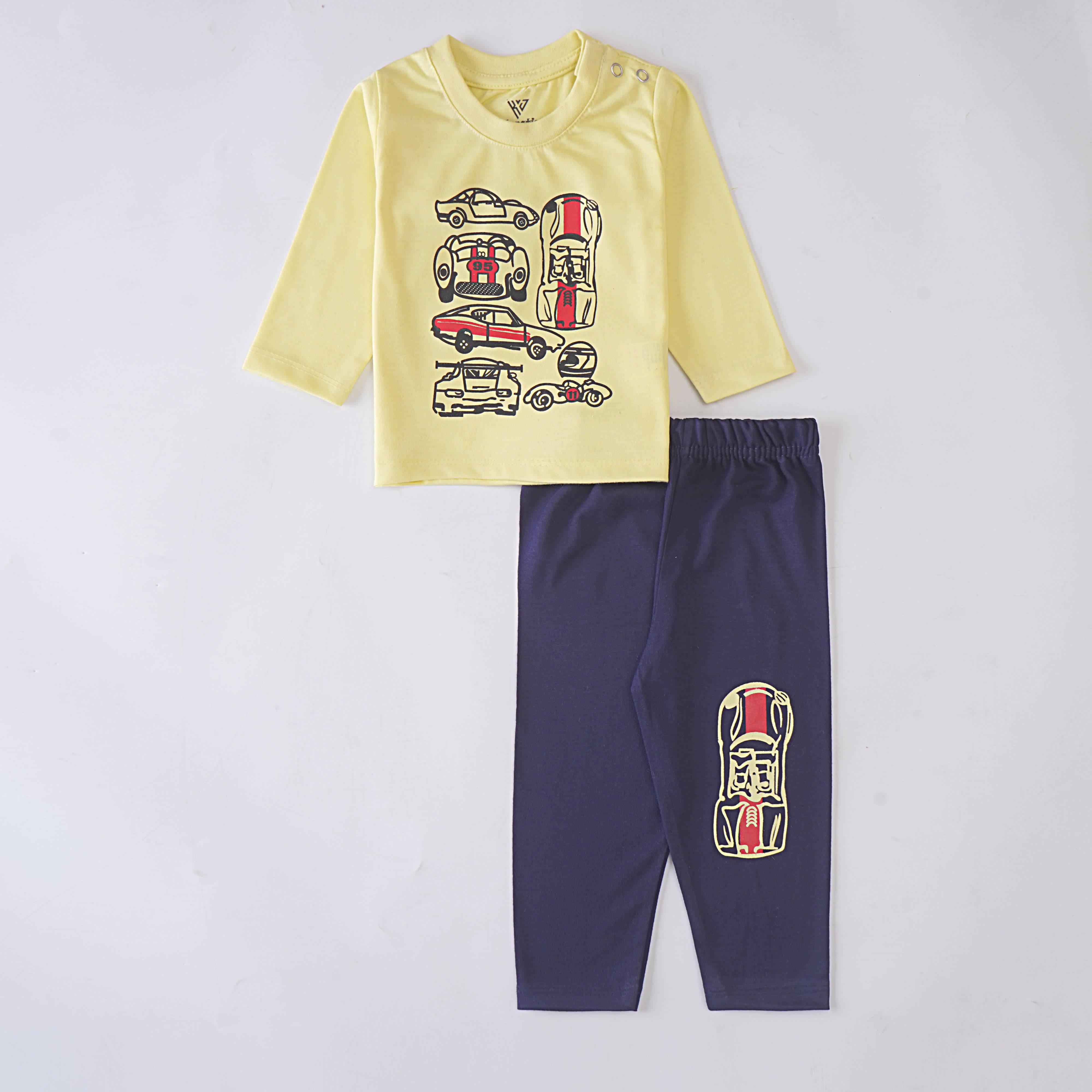 Boys Printed Full Sleeve Suit (Car)