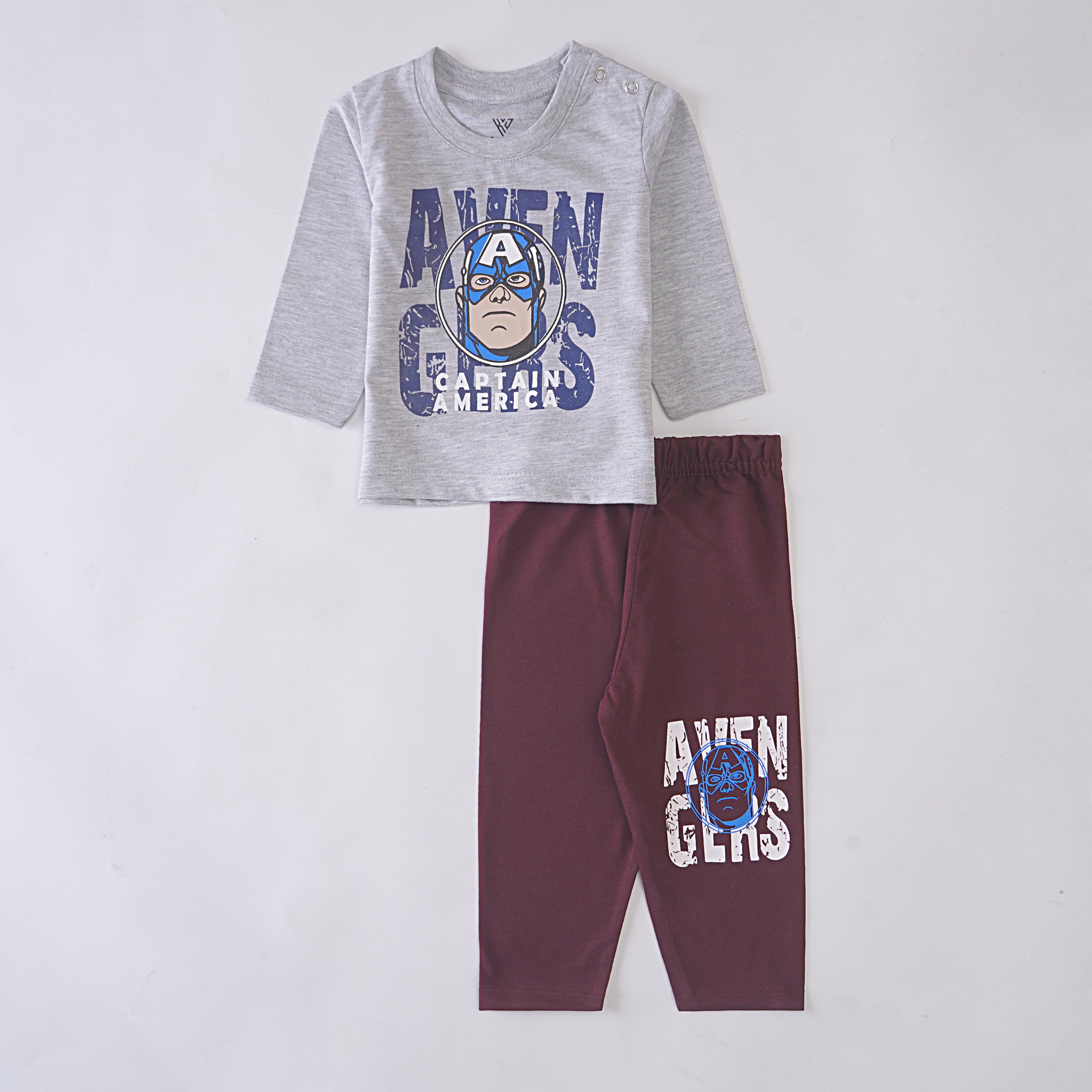 Boys Printed Full Sleeve Suit (Avengers)