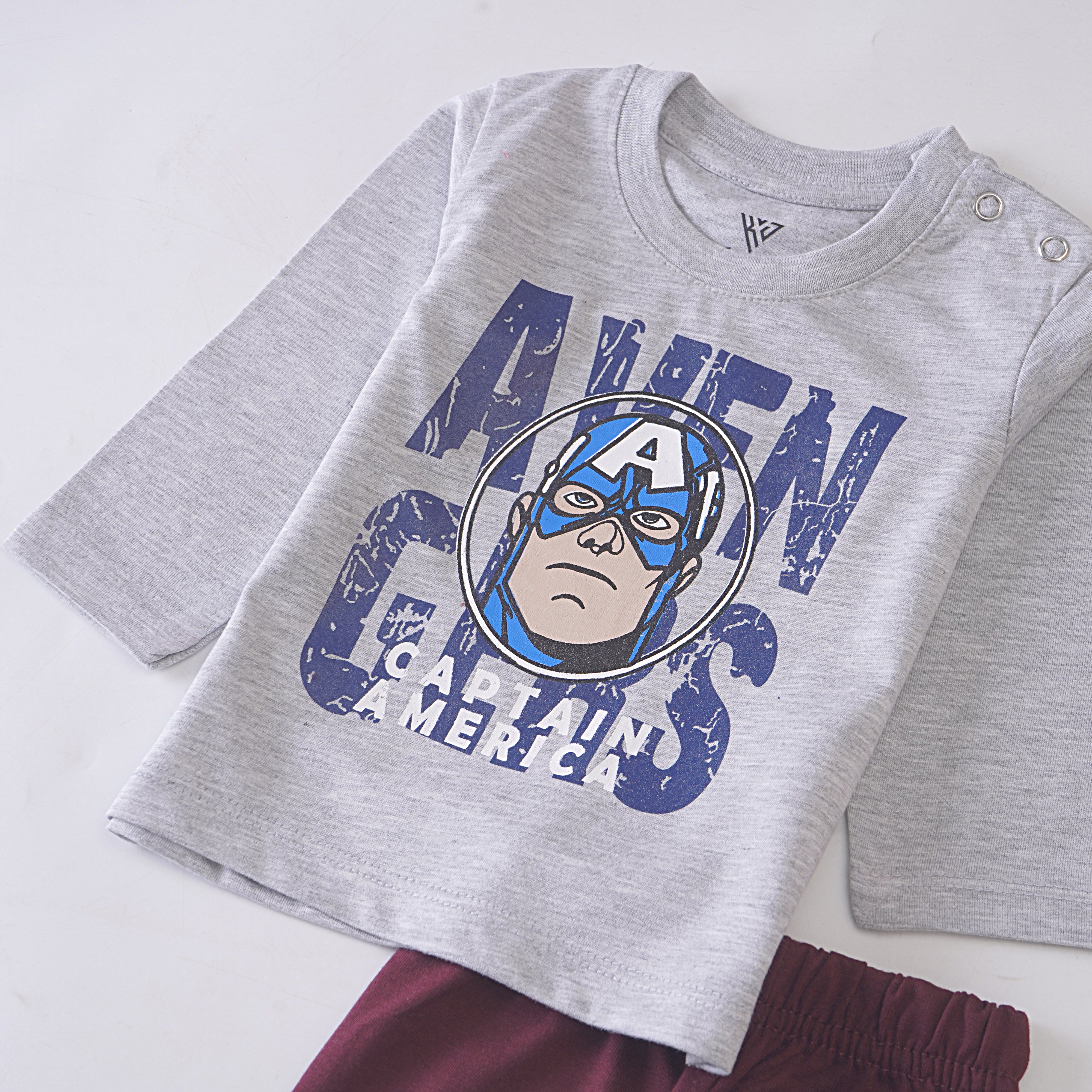 Boys Printed Full Sleeve Suit (Avengers)