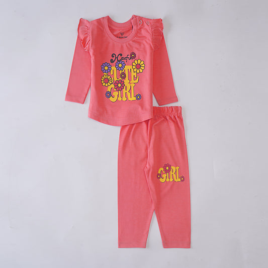 Girls Printed Full Sleeve Suit (Cute girl)