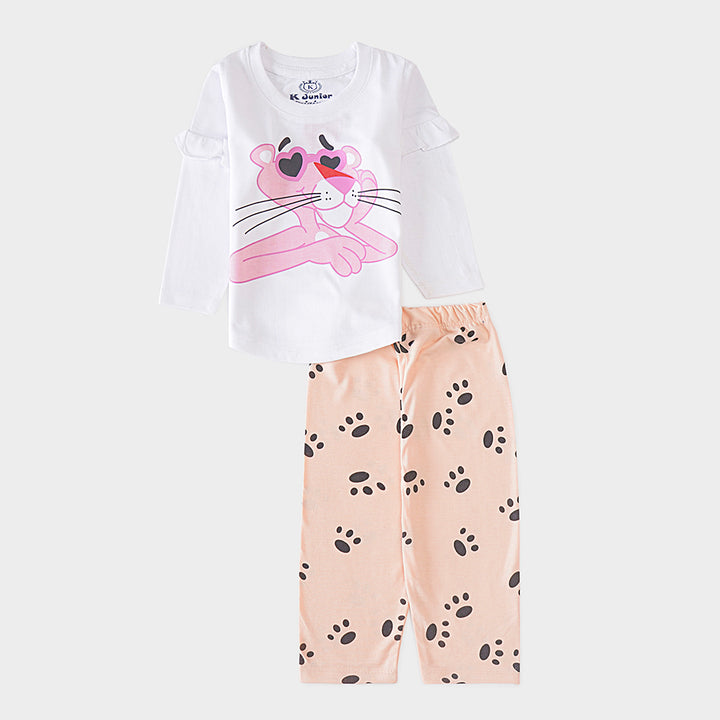 Infant Baby Printed Full Sleeve Suit (Pink-Panther)