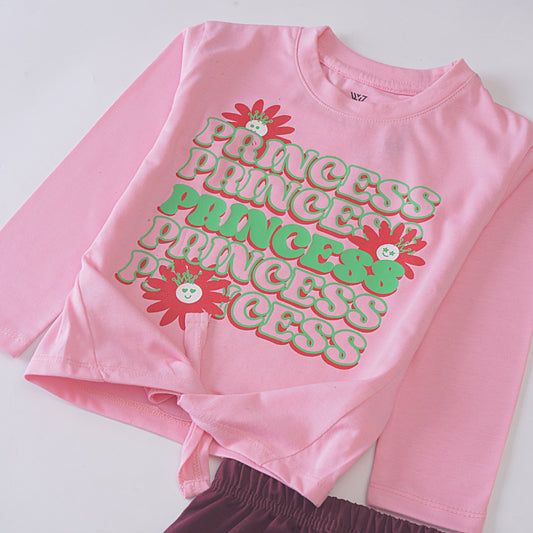 Girls Printed Full Sleeve Suit (Princess)