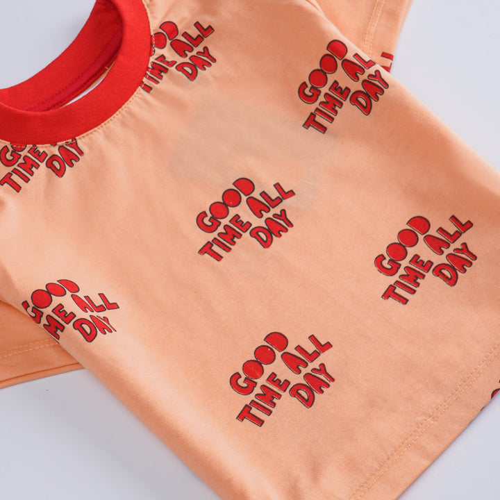 Infant Boys Half Sleeves-Printed T-Shirt