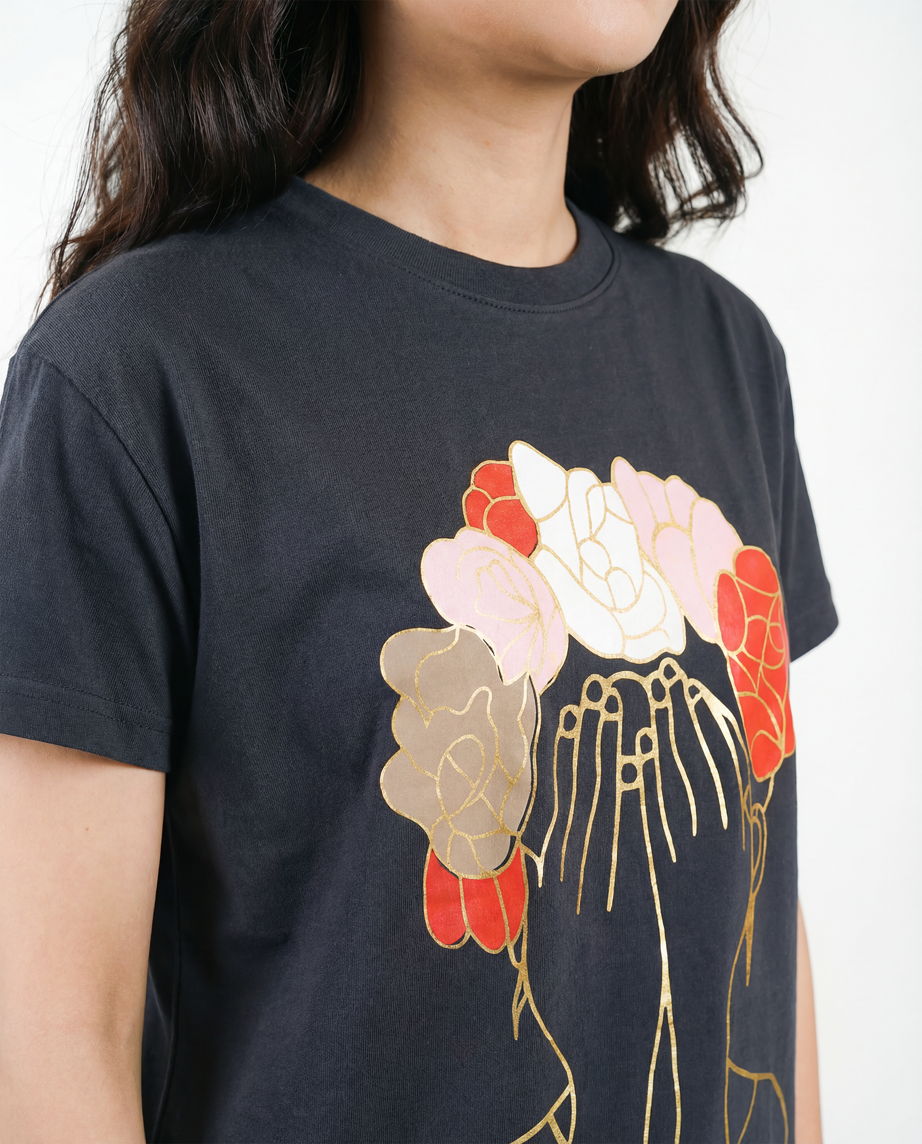Women's Half Sleeve T-Shirt (Flower)