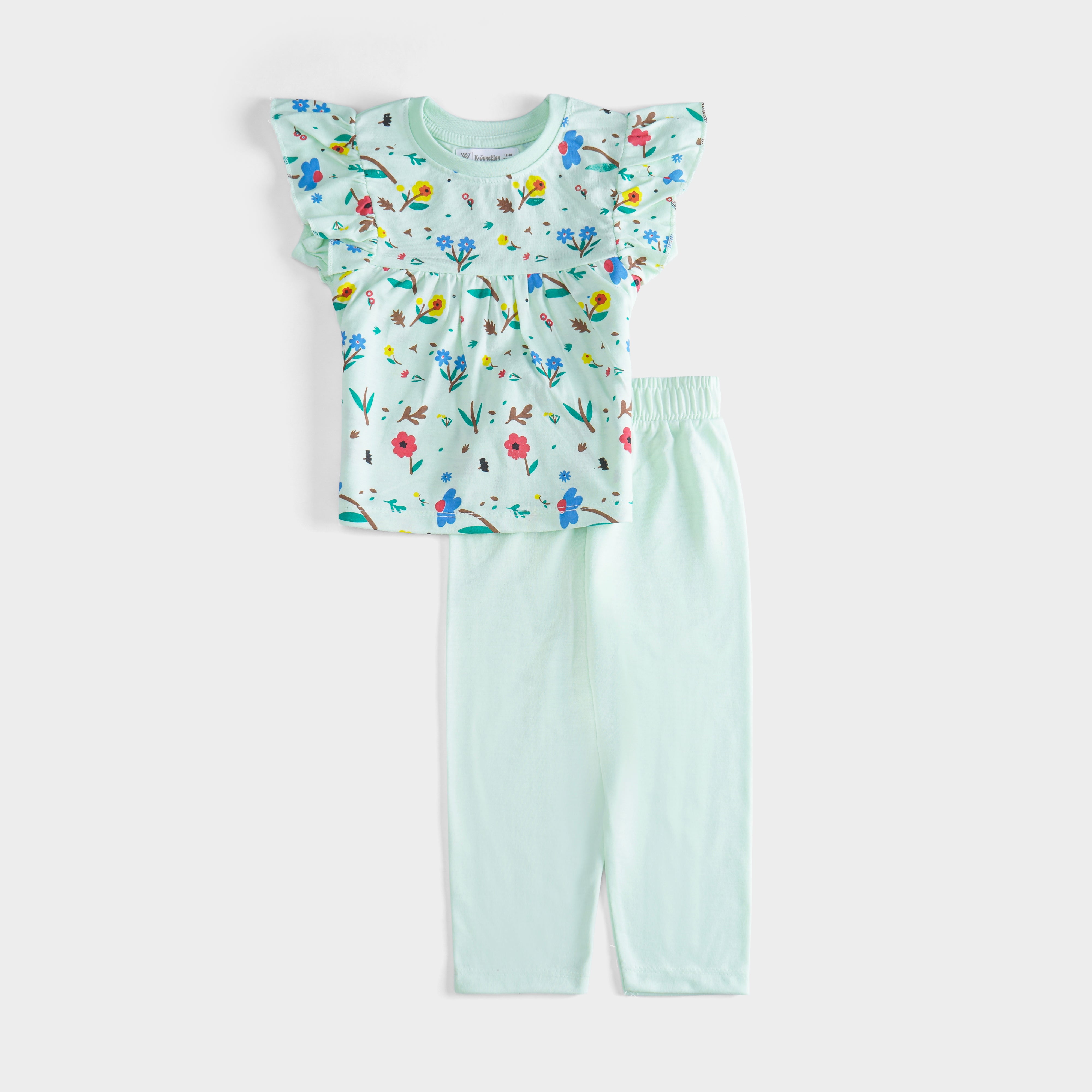 Girls 2 piece set (Printed Flowers)