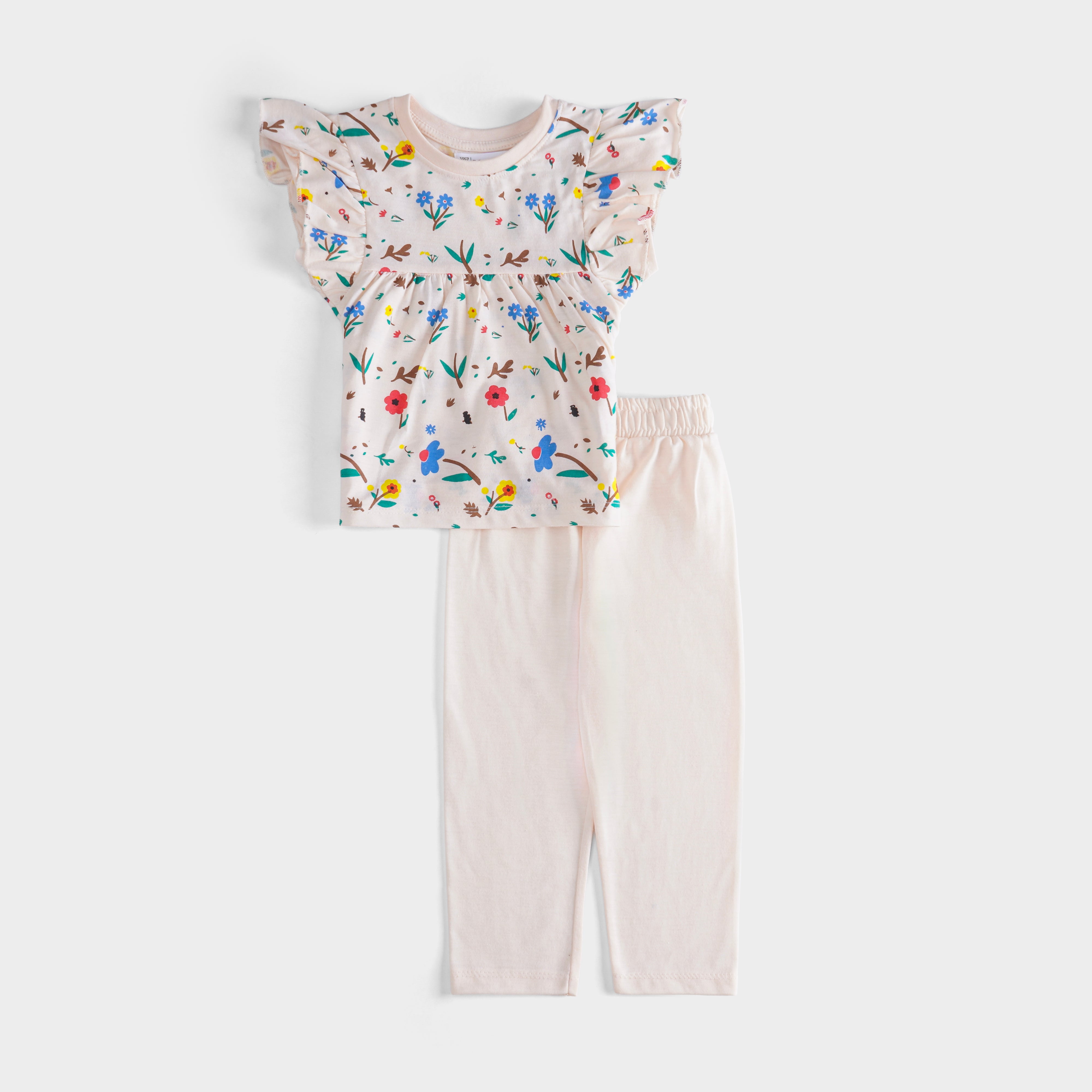 Girls 2 piece set (Printed Flowers)