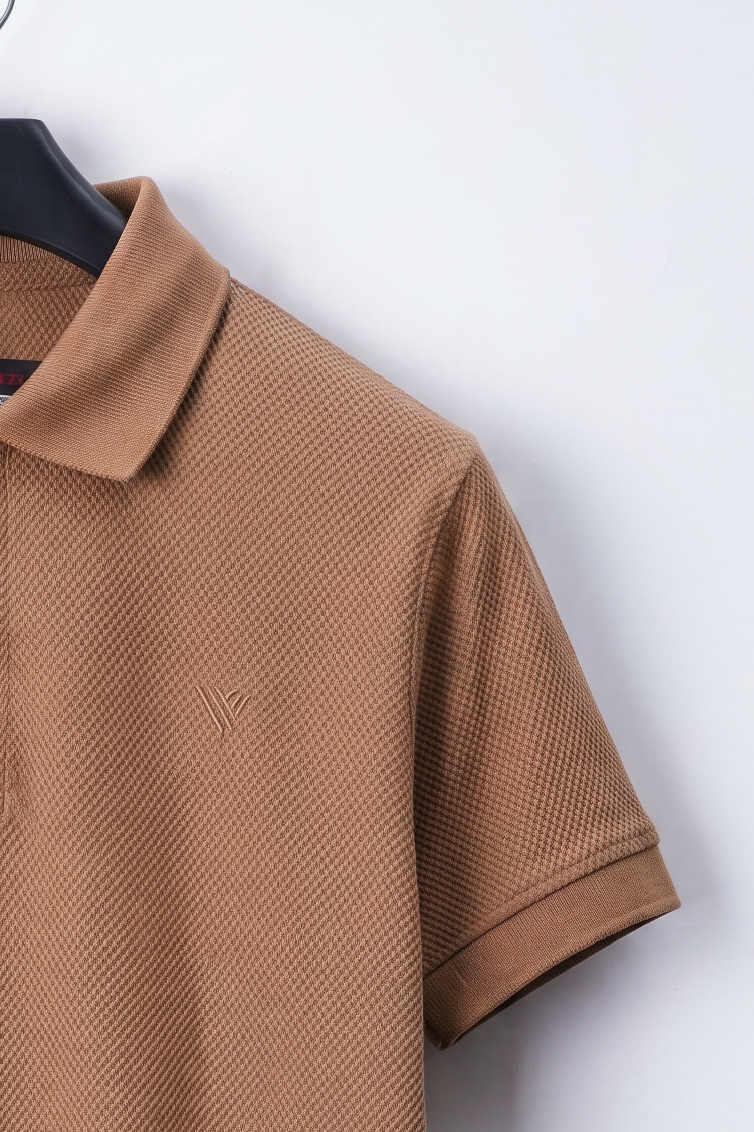 Men's Popcorn Half Sleeve Polo Color Brown