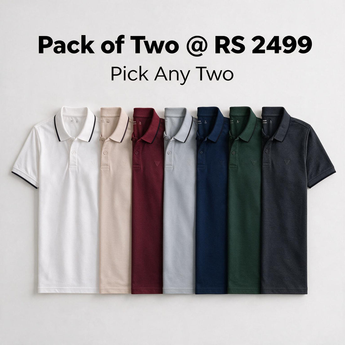 Pack of Two Mens Pique Polo