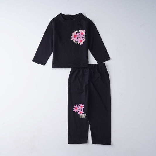 Girls Printed Full Sleeve Suit