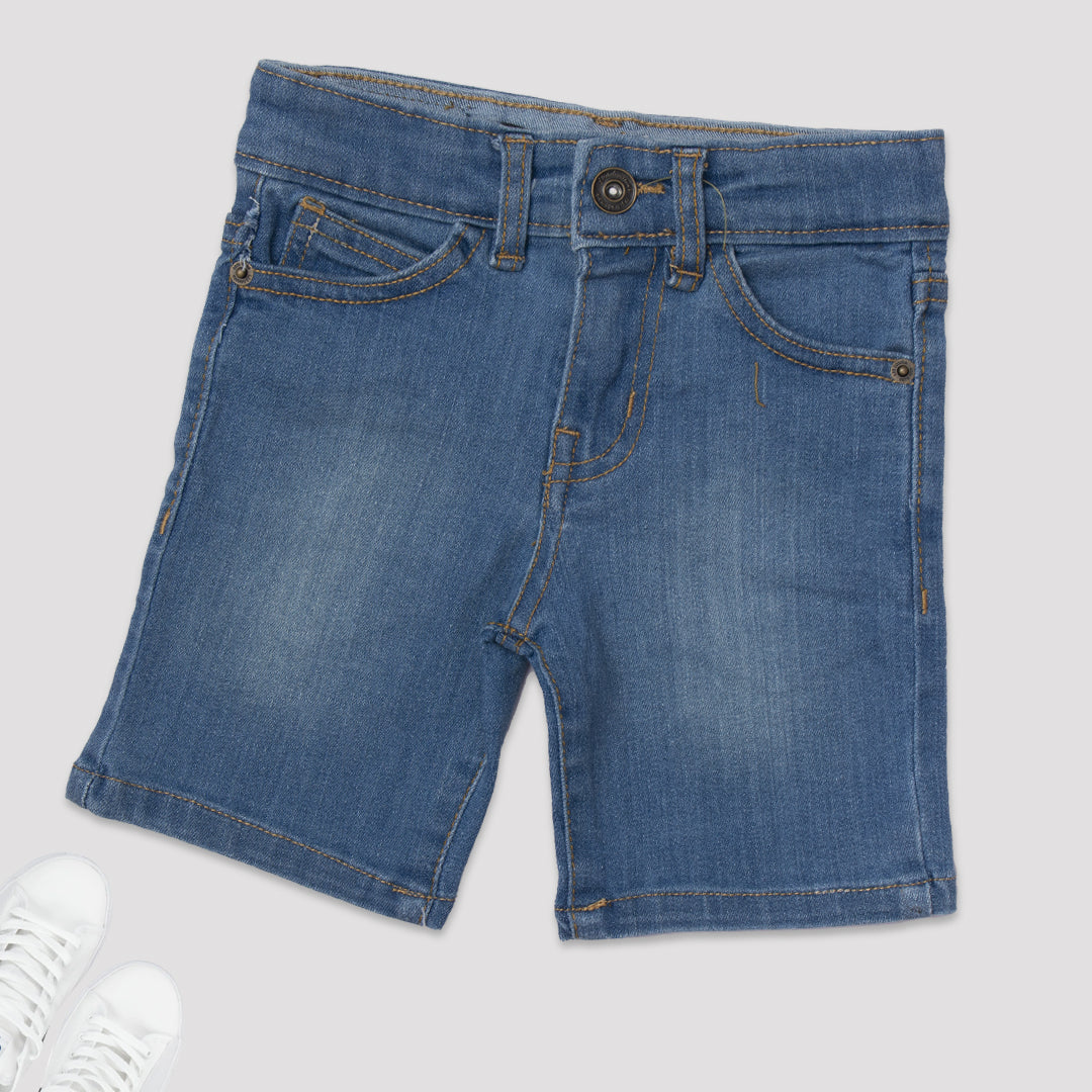 Boys Denim Short Color Light-Blue