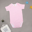 Newborn Unisex Half Sleeves Rompers White-Pink