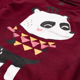 Girls Printed Full Sleeve Suit (Panda)