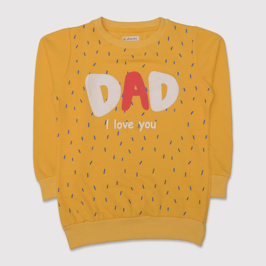 Girls Printed Full Sleeve Sweat T-Shirt Color Yellow Code-B