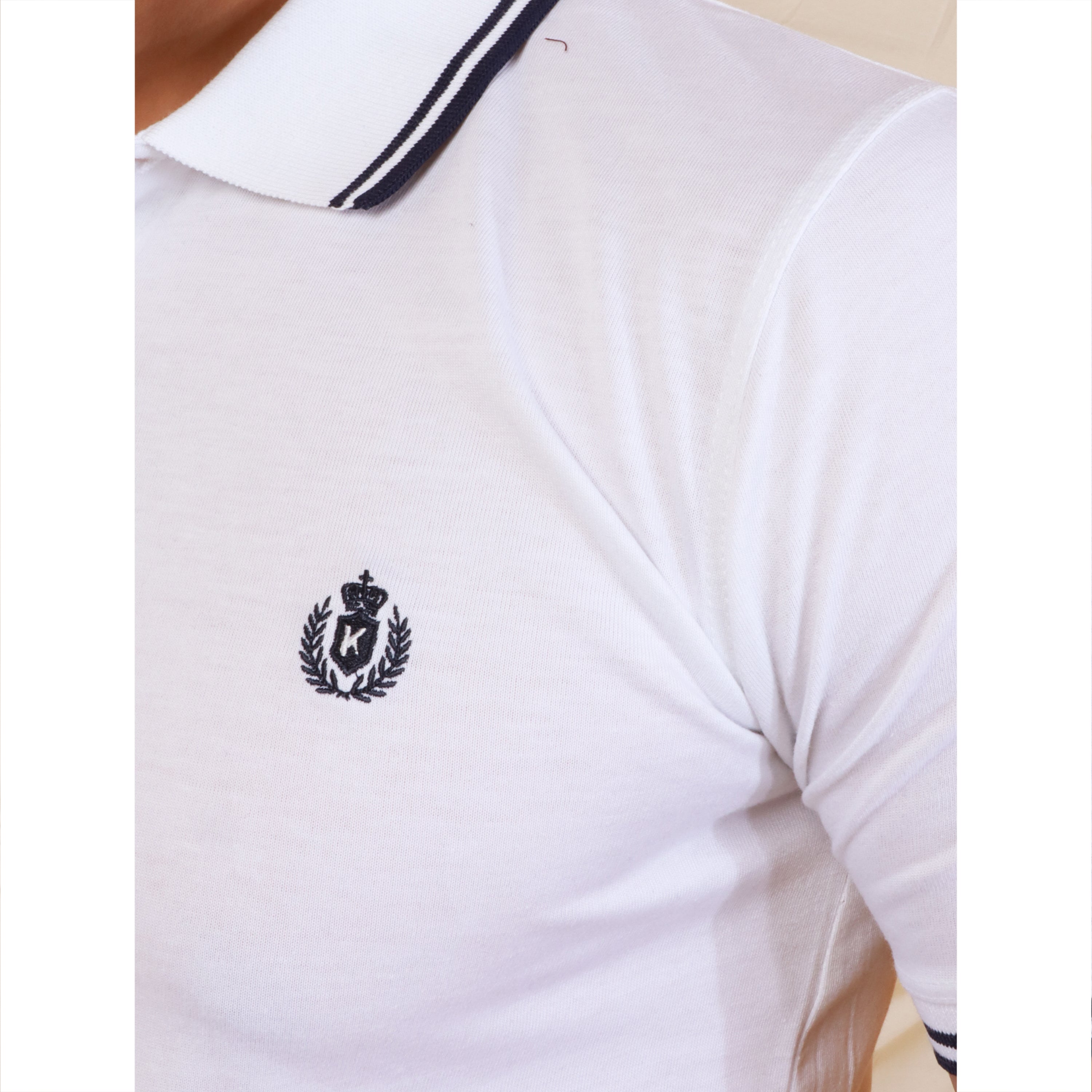 Men's Half Sleeve K Logo T-Shirt Color White