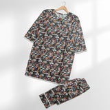Women's 2Pcs Printed Suit Color Black