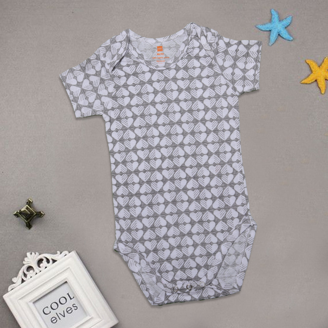 Newborn Unisex Half Sleeves Rompers Light-Grey