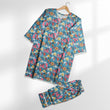 Women's 2Pcs Printed Suit Color Steel-Blue