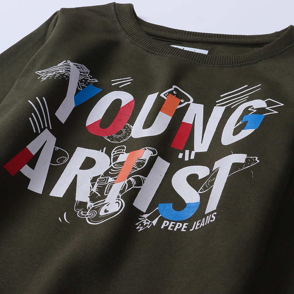 Boys Printed Full Sleeve Sweat Shirt (Young)