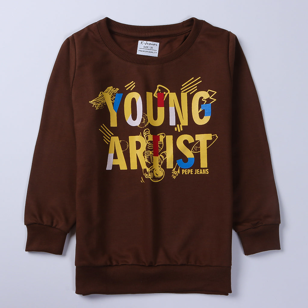 Boys Printed Full Sleeve Sweat Shirt (Young)