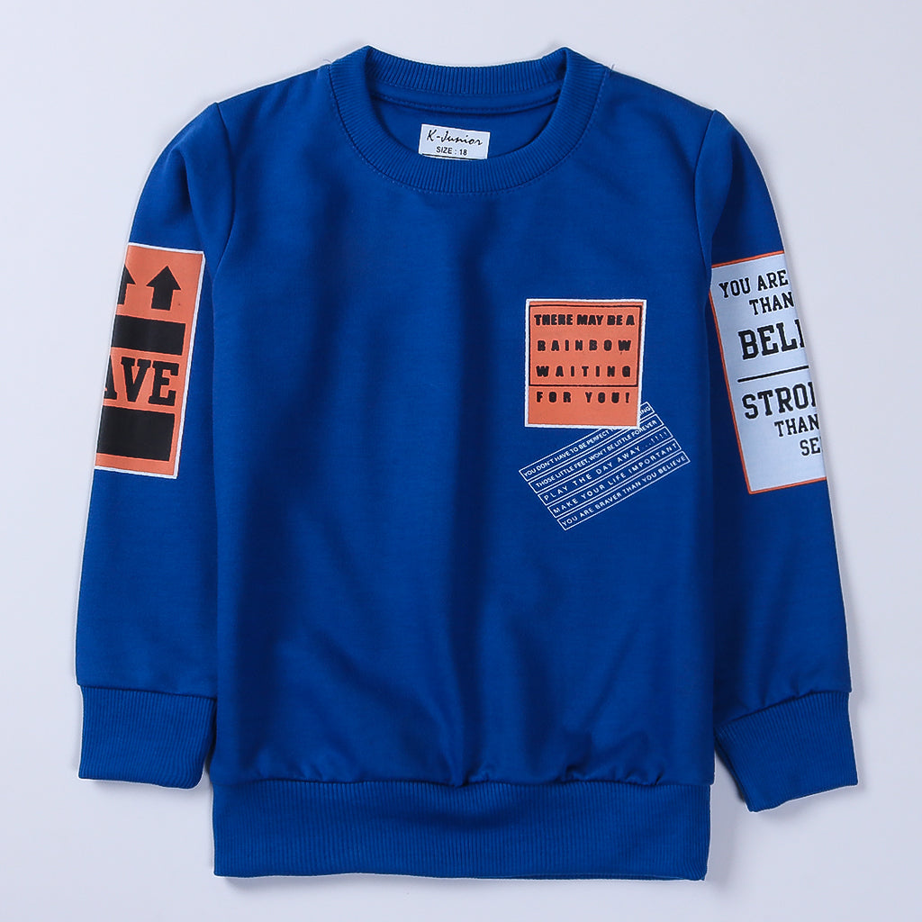 Boys Printed Full Sleeve Sweat T-Shirt Code-AC