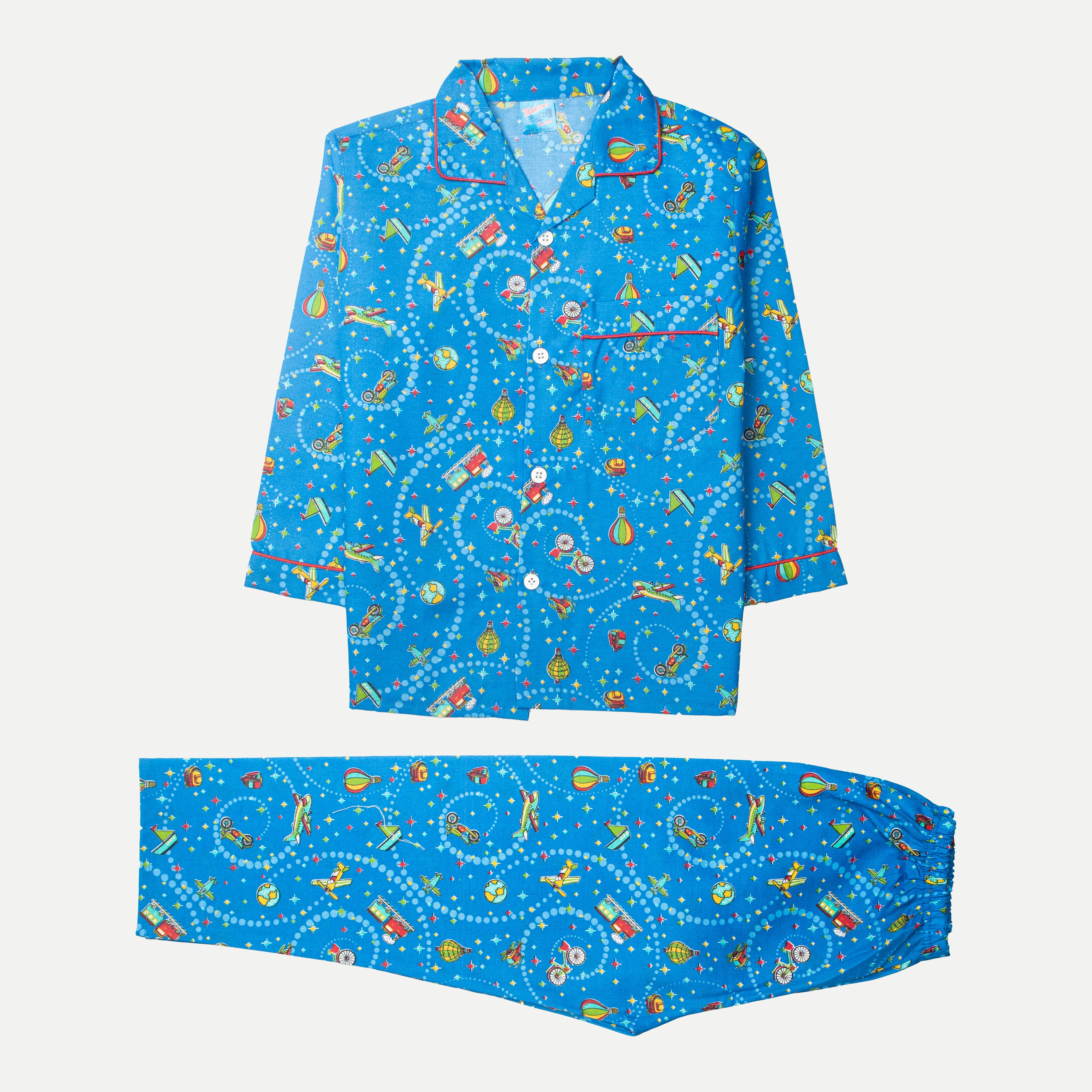 Boys Night Suit Full Sleeves Color Blue Code-SX