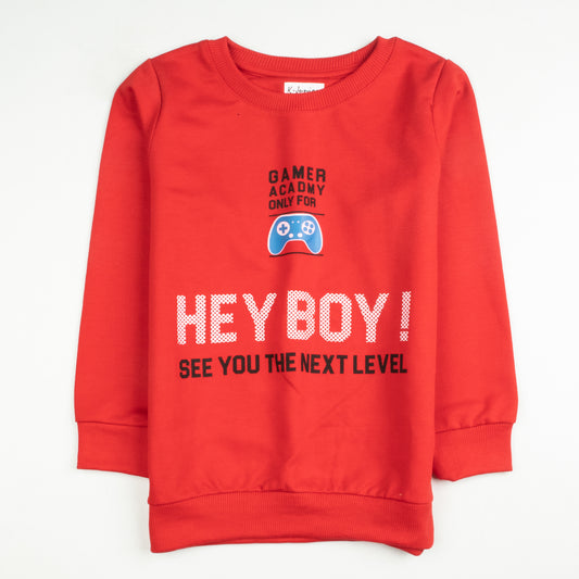 Boys Printed Full Sleeve SweatShirt (Hey Boy)