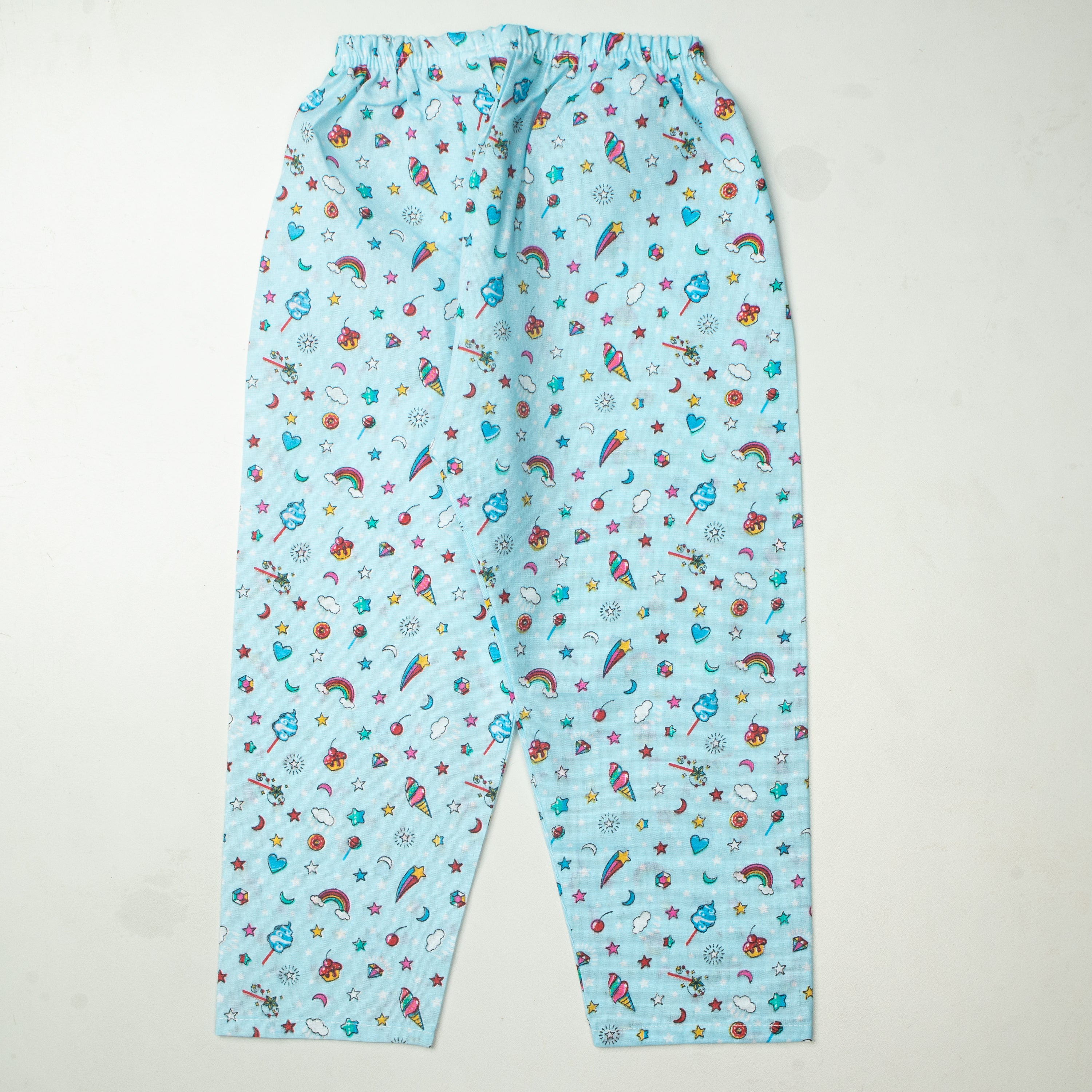Girls Night Suit Full Sleeves Color Light-Blue Code-SX