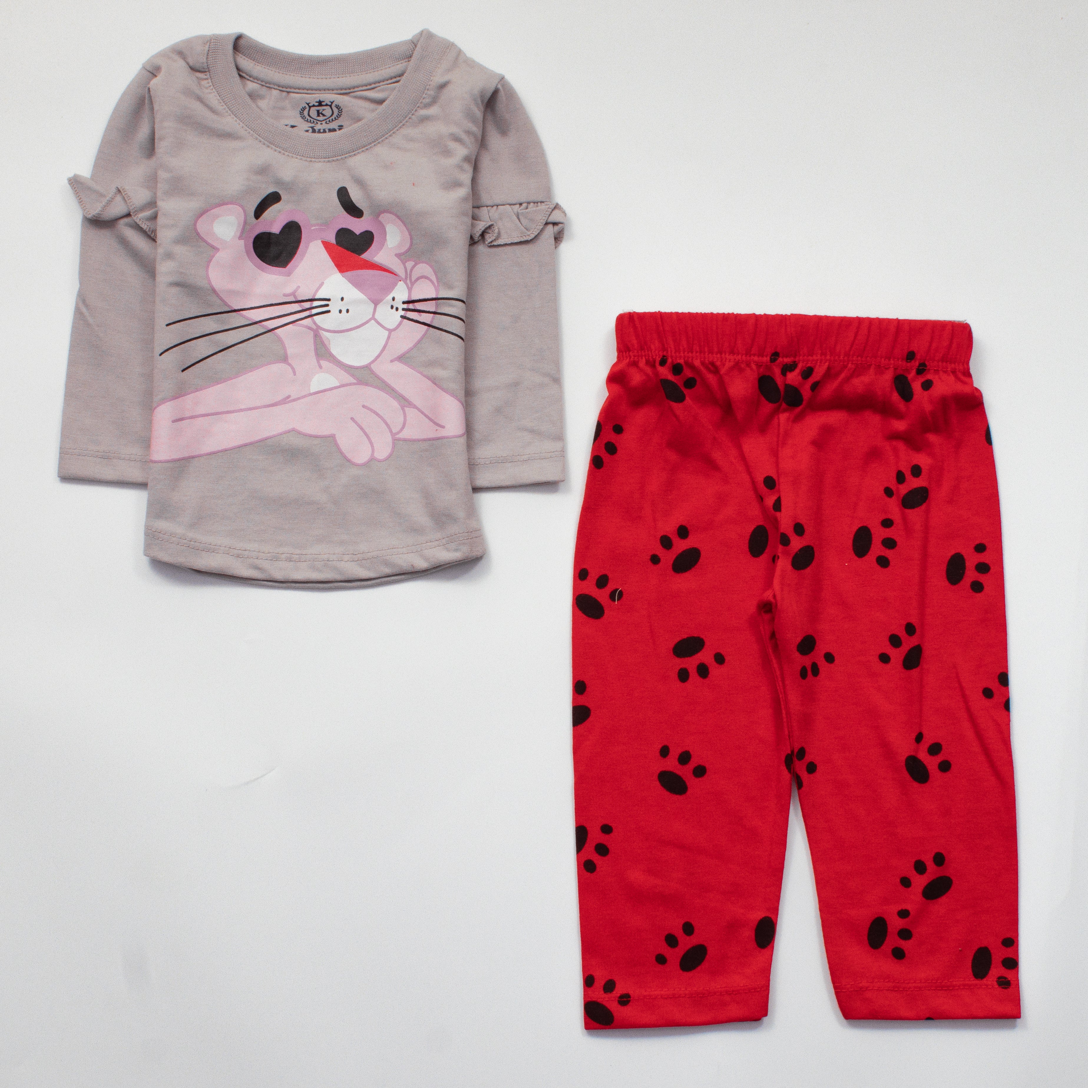 Infant Baby Printed Full Sleeve Suit (Pink-Panther)