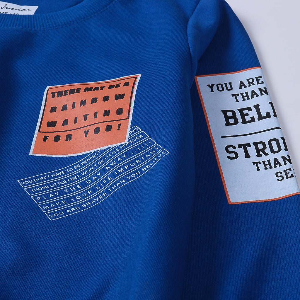Boys Printed Full Sleeve Sweat T-Shirt Code-AC