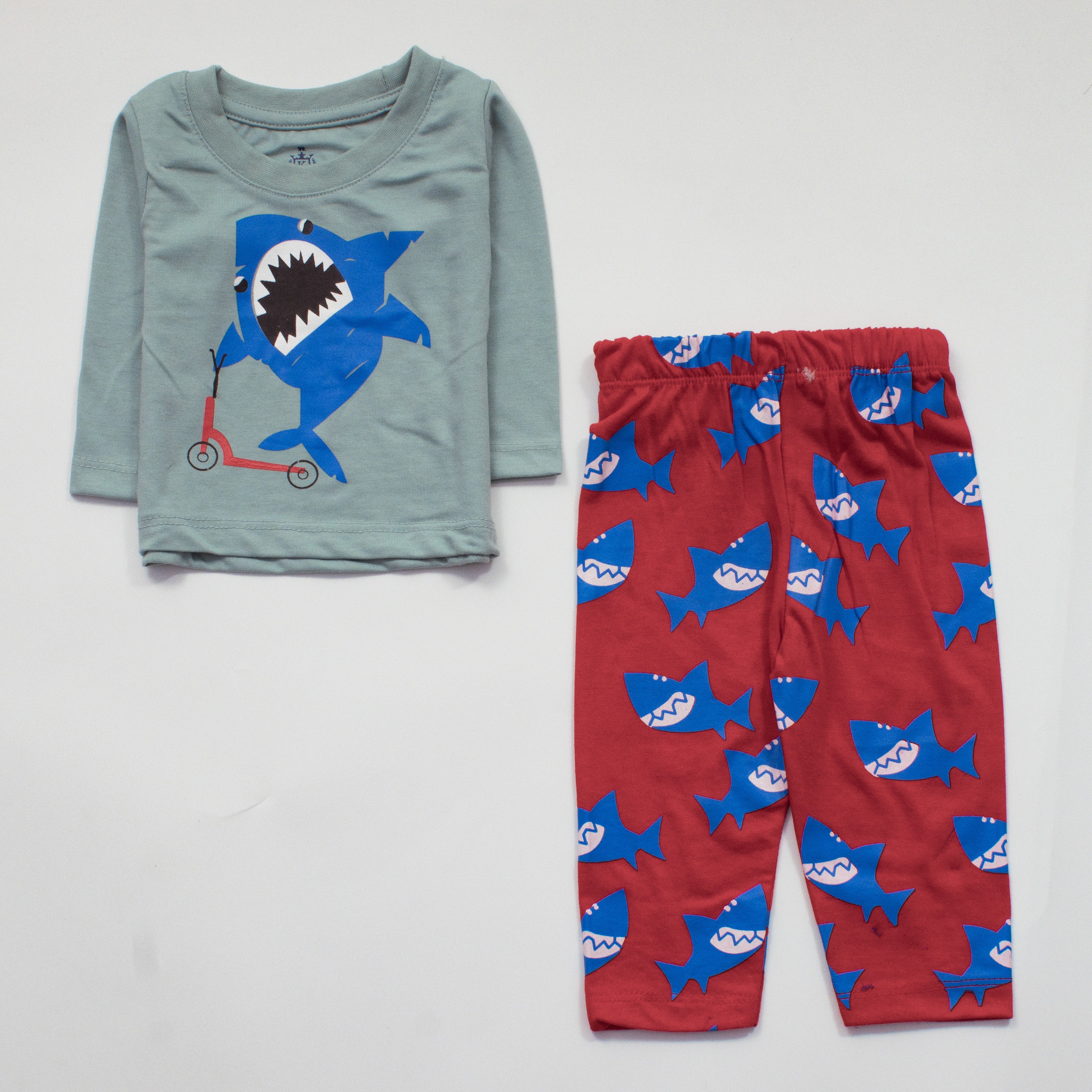 Infant Baba Printed Full Sleeve Suit (Shark)