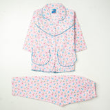 Girls Night Suit Full Sleeves Color Baby-Pink Code-SX