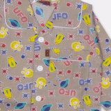 Boys Night Suit Full Sleeves Color Light-Brown Code-SS