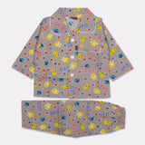 Boys Night Suit Full Sleeves Color Light-Brown Code-SS