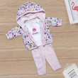 Newborn Baby 3Pcs  Full Sleeves Suit Color Light-Pink