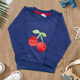 Girls EMB  Full Sleeve Sweat T-Shirt Color Blue