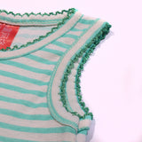 girls frock colour green striped