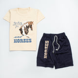Infant Baba Half Sleeves 2 Piece Suit  (Horse)