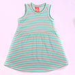girls frock colour green striped