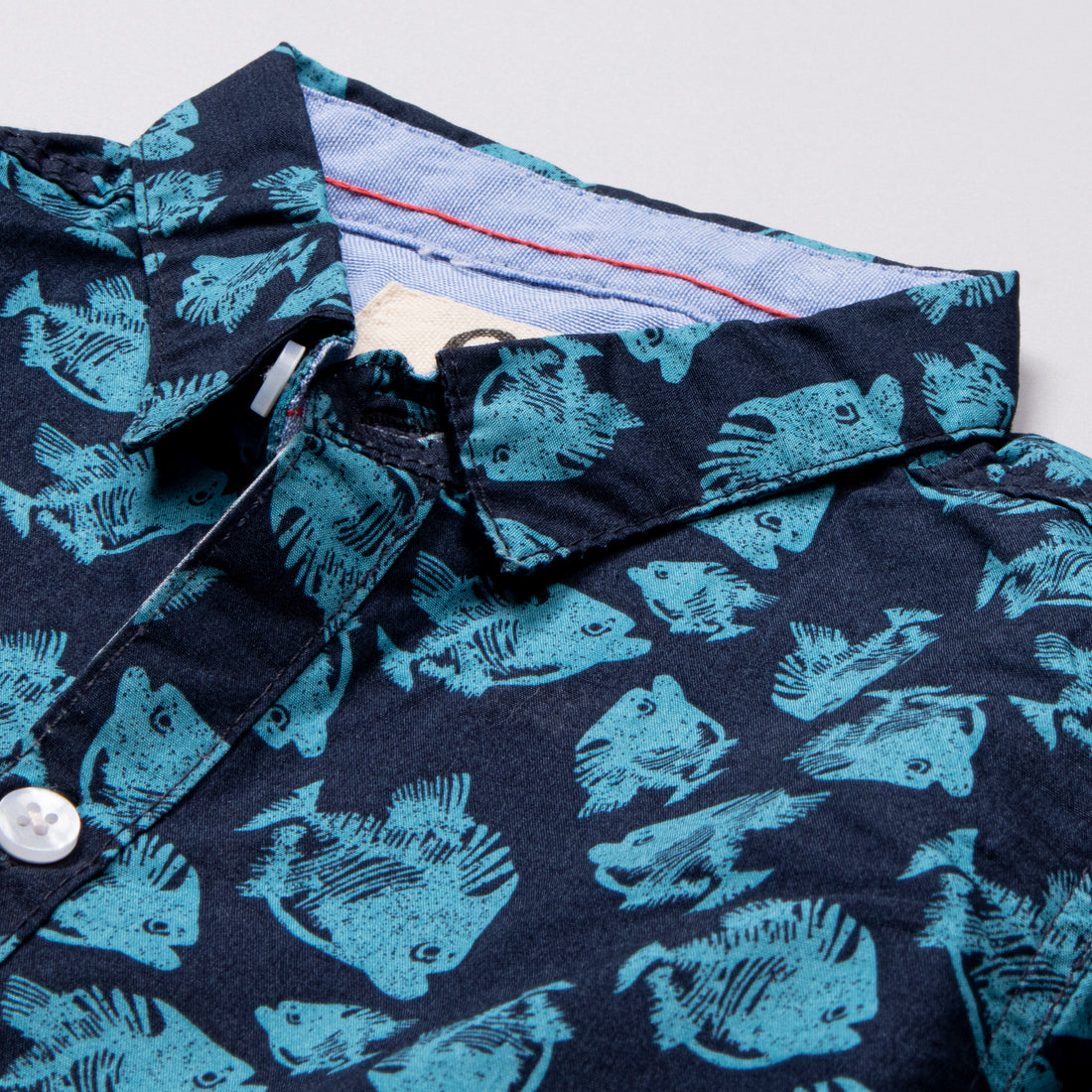Infant Boys Full Sleeve Cotton Shirt - Blue - Back View