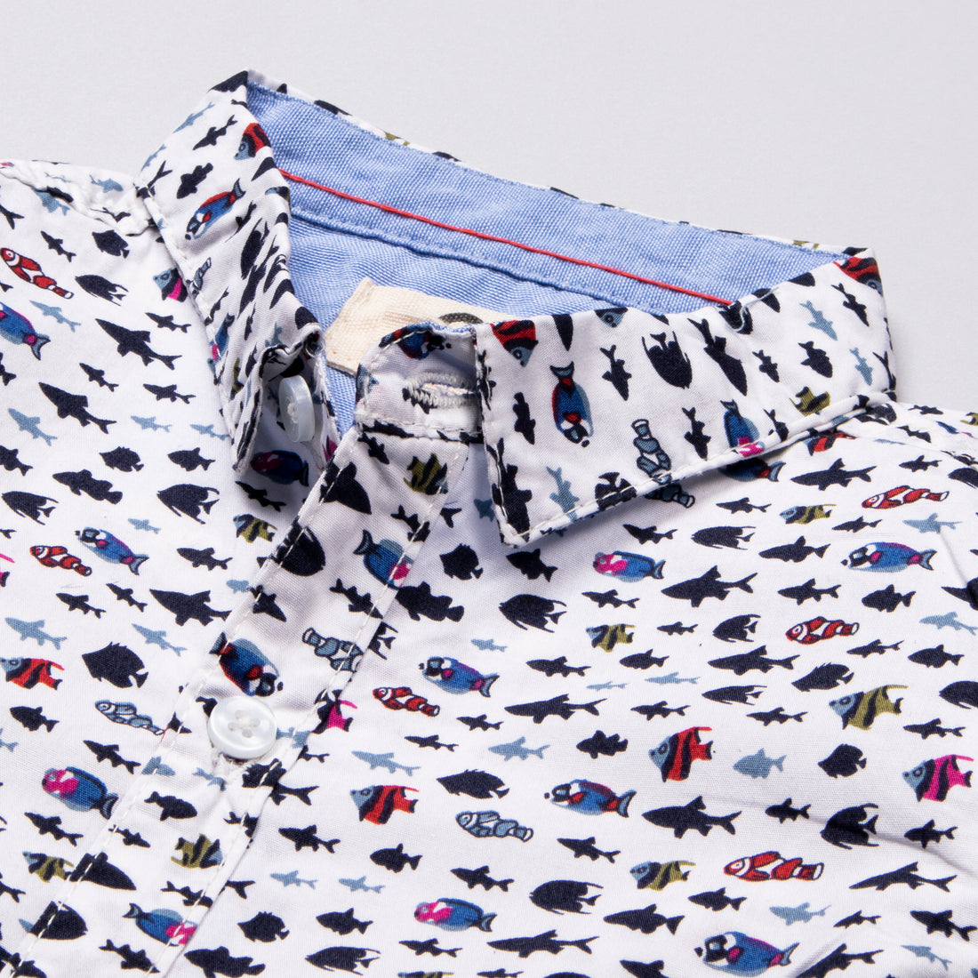 Infant Boys Full Sleeve Cotton Shirt - Multi Color - Back View