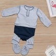 Newborn Baba 3PCs Full Sleeves Suit Color Grey