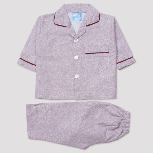 Boys Night Suit Color Palm-Purple