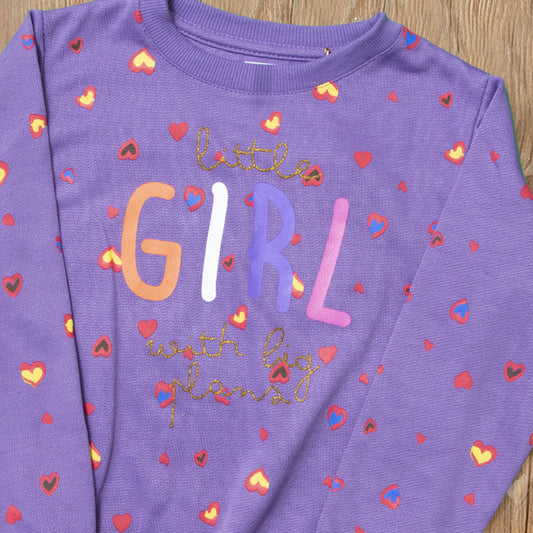 Girls Sweatshirt Color Purple Code-B